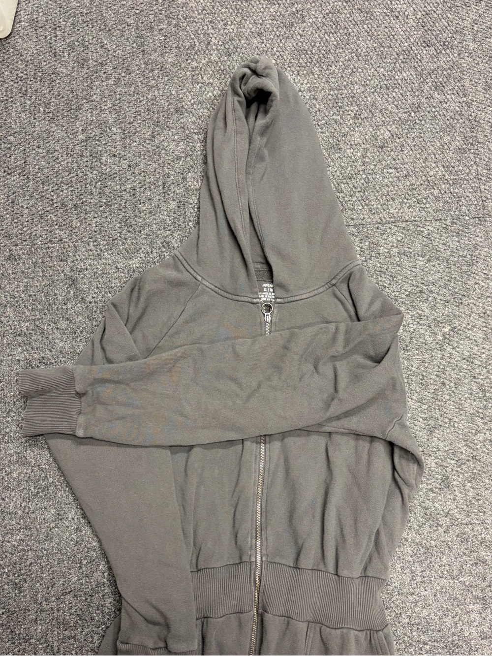 aerie One Piece Romper gray Long  Sleeve Cozy Loungewear XL 1/2 zip hoodie - Picture 2 of 3